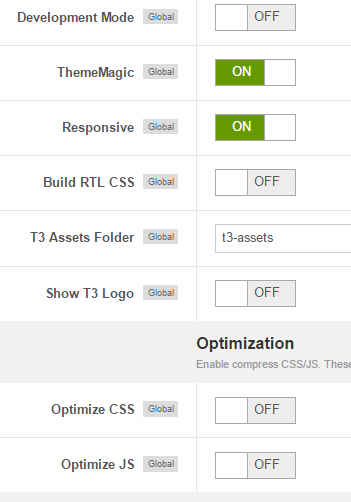 einstellung T3 Template